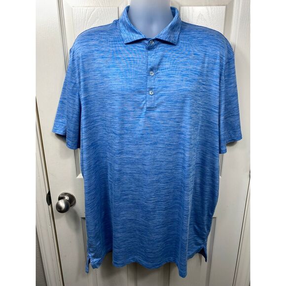 Johnnie O Men's‎ Blue Golf Polo Shirt Athletic Shell Landing Logo XXL - Picture 1 of 5